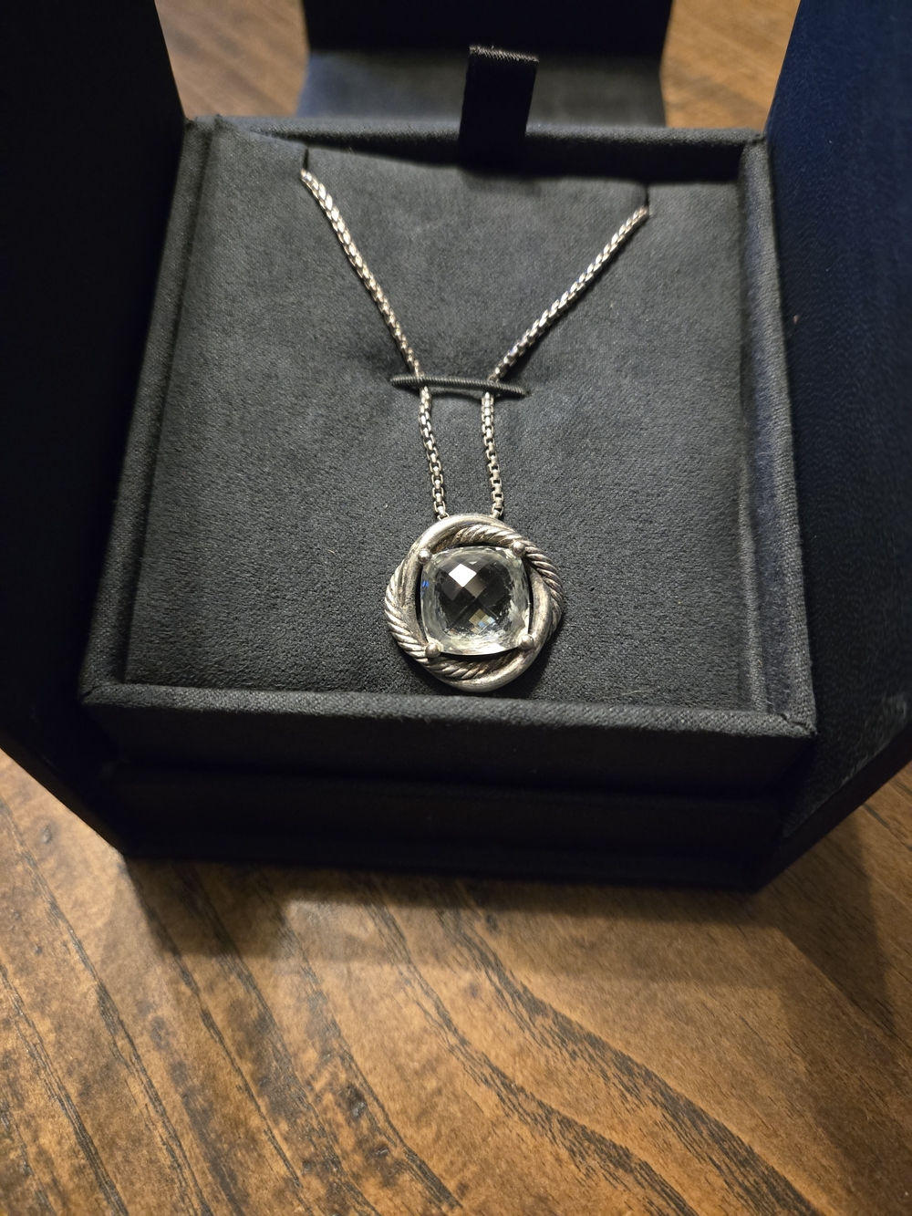 David Yurman Silver-Tone Clear Crystal Pendant Necklace - Women's Jewelry